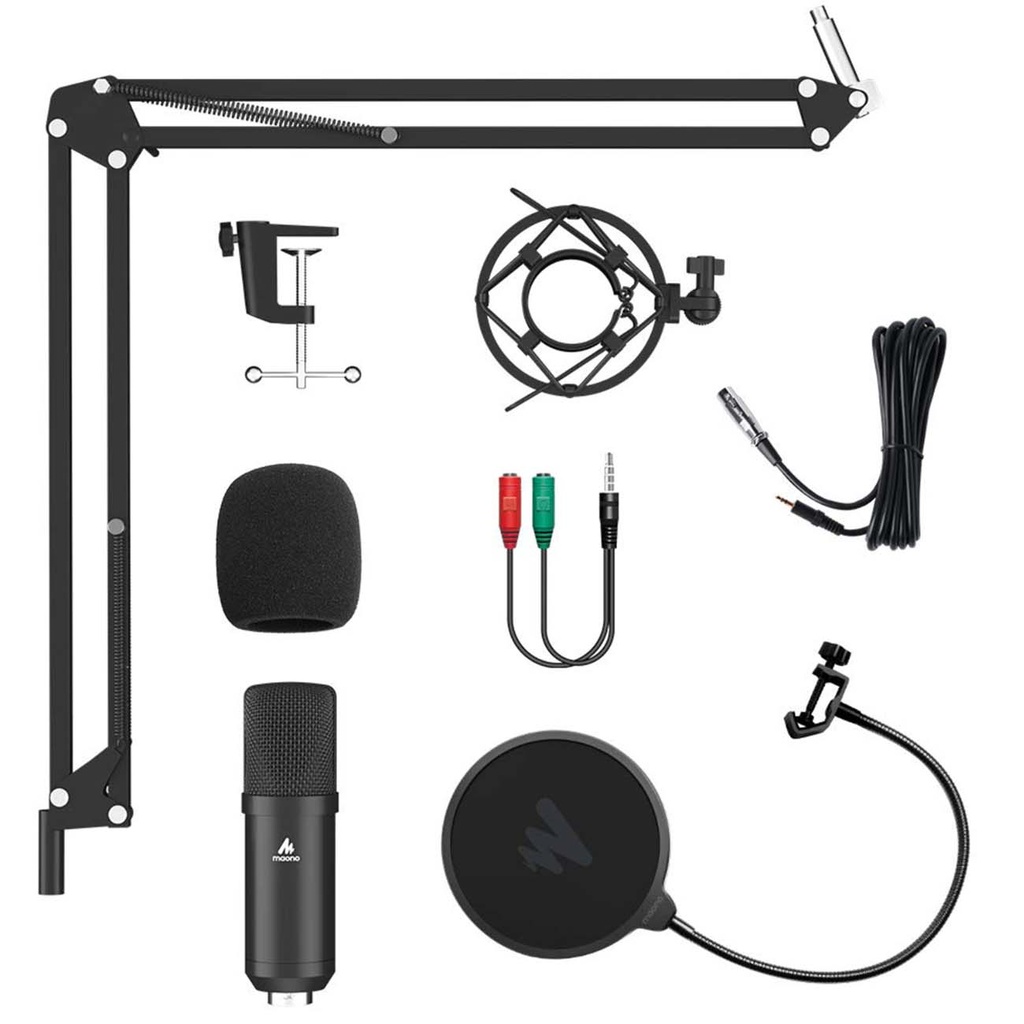 MAONO AU-03 3.5mm Microphone with Boom Arm Set