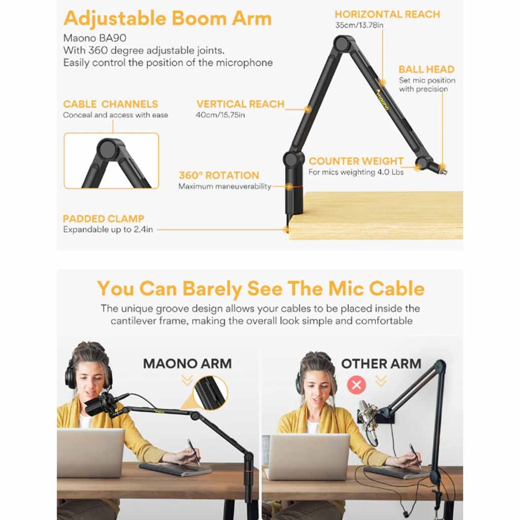 MAONO BA90 Microphone Boom Arm