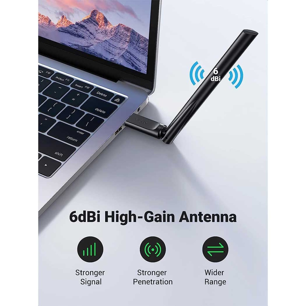 UGREEN AC650 High-Gain Dual Band Wireless USB Adapter