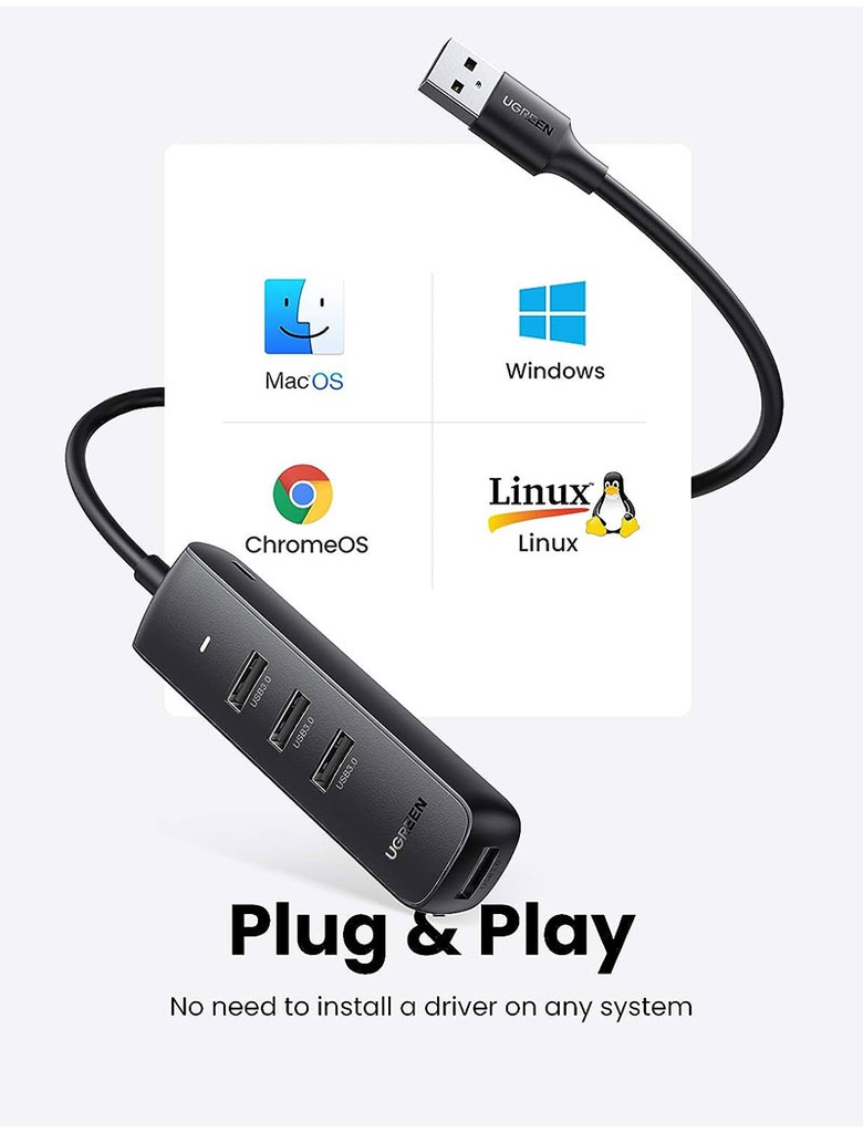 UGREEN 4 Port USB 3.0 Hub 0.2m