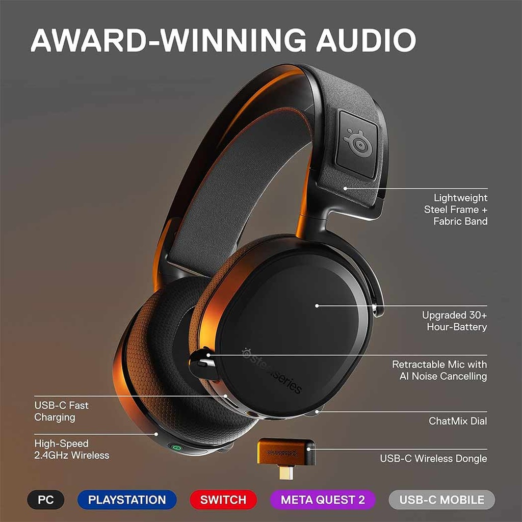 SteelSeries ARCTIS 7+ Wireless Gaming Headset