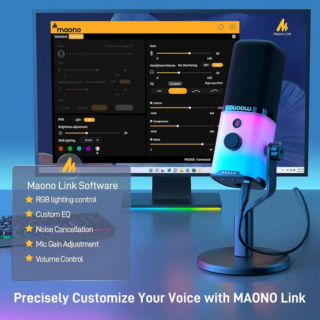 MAONO PD100X USB/XLR Dynamic Microphone For Game Streamers