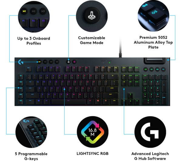 Logitech G813 LIGHTSYNC RGB MECHANICAL GAMING KEYBOARD