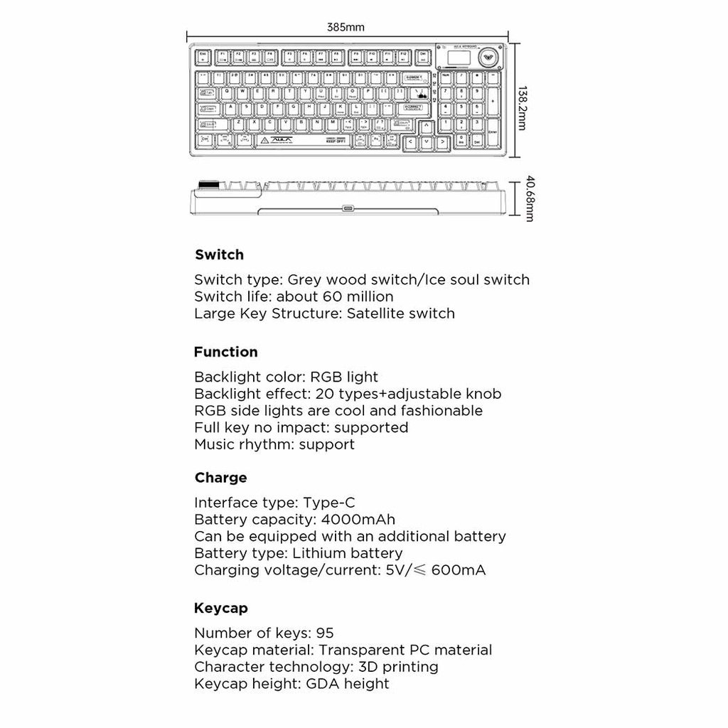 Aula F98 Pro (Ice Soul Tactile Switch)