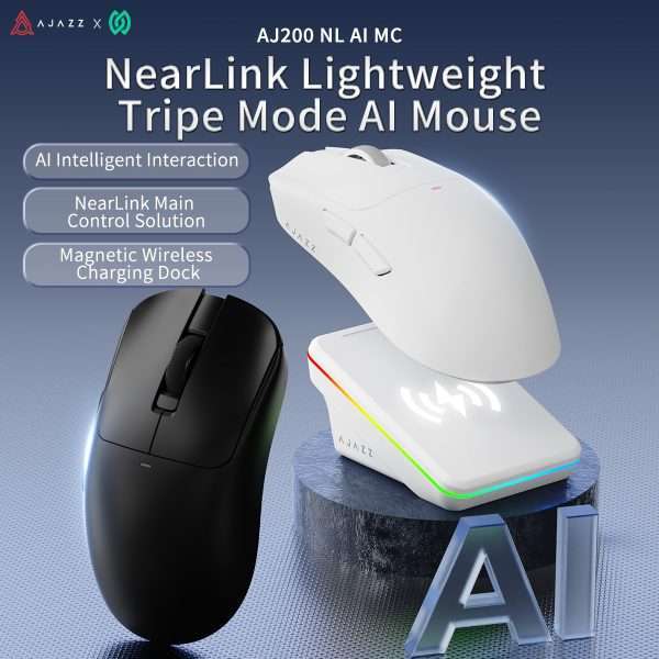 Ajazz AJ200 NL AI MC AI Wireless Gaming Mouse Voice (Charging Base Version)-Activated