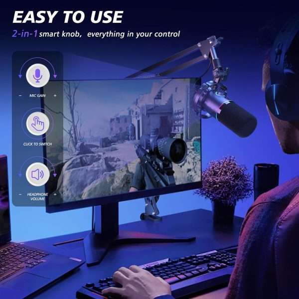 MAONO PD200XS USB/XLR Dynamic Microphone Set with Boom Arm
