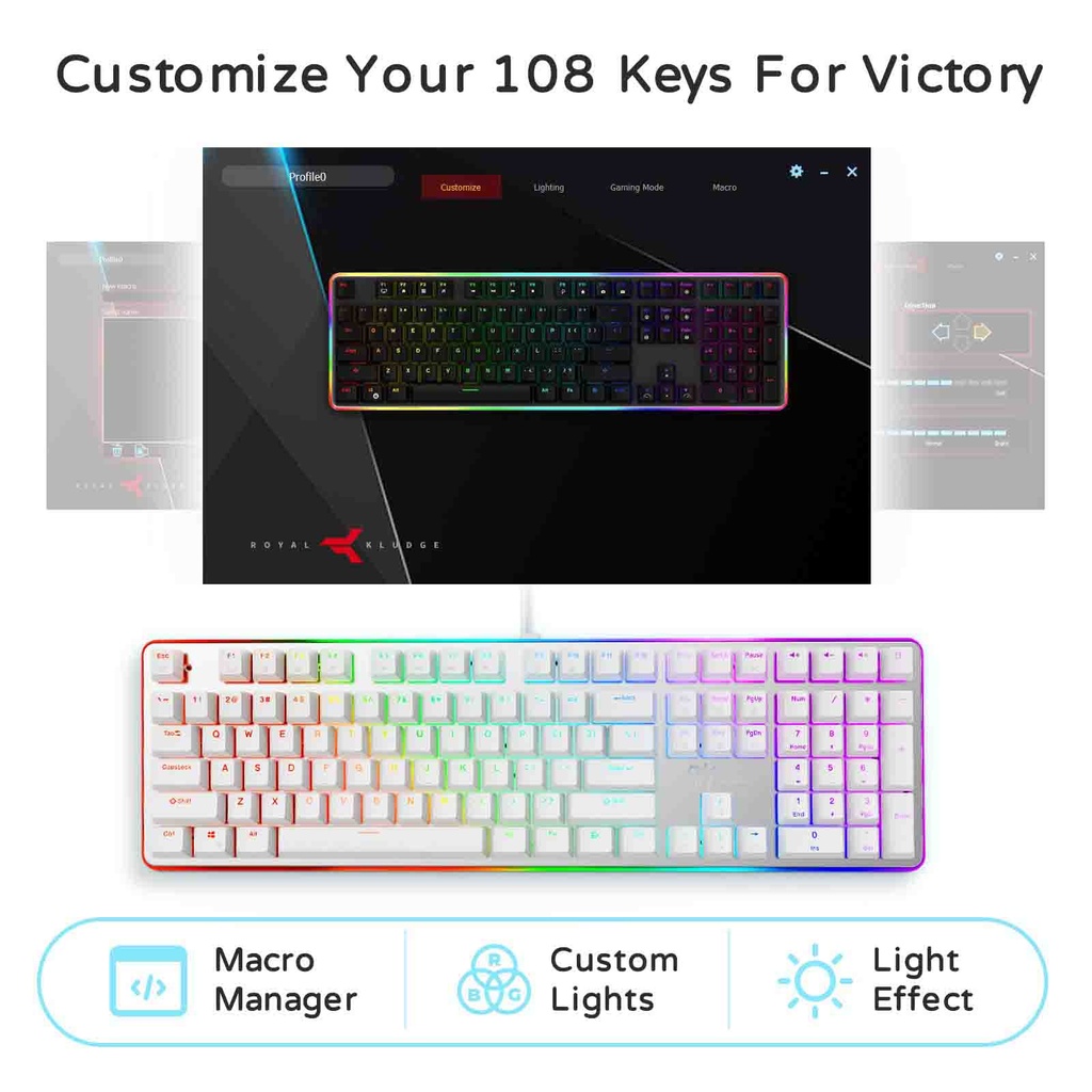 RK918 Mechanical RGB Gaming Keyboard (White)